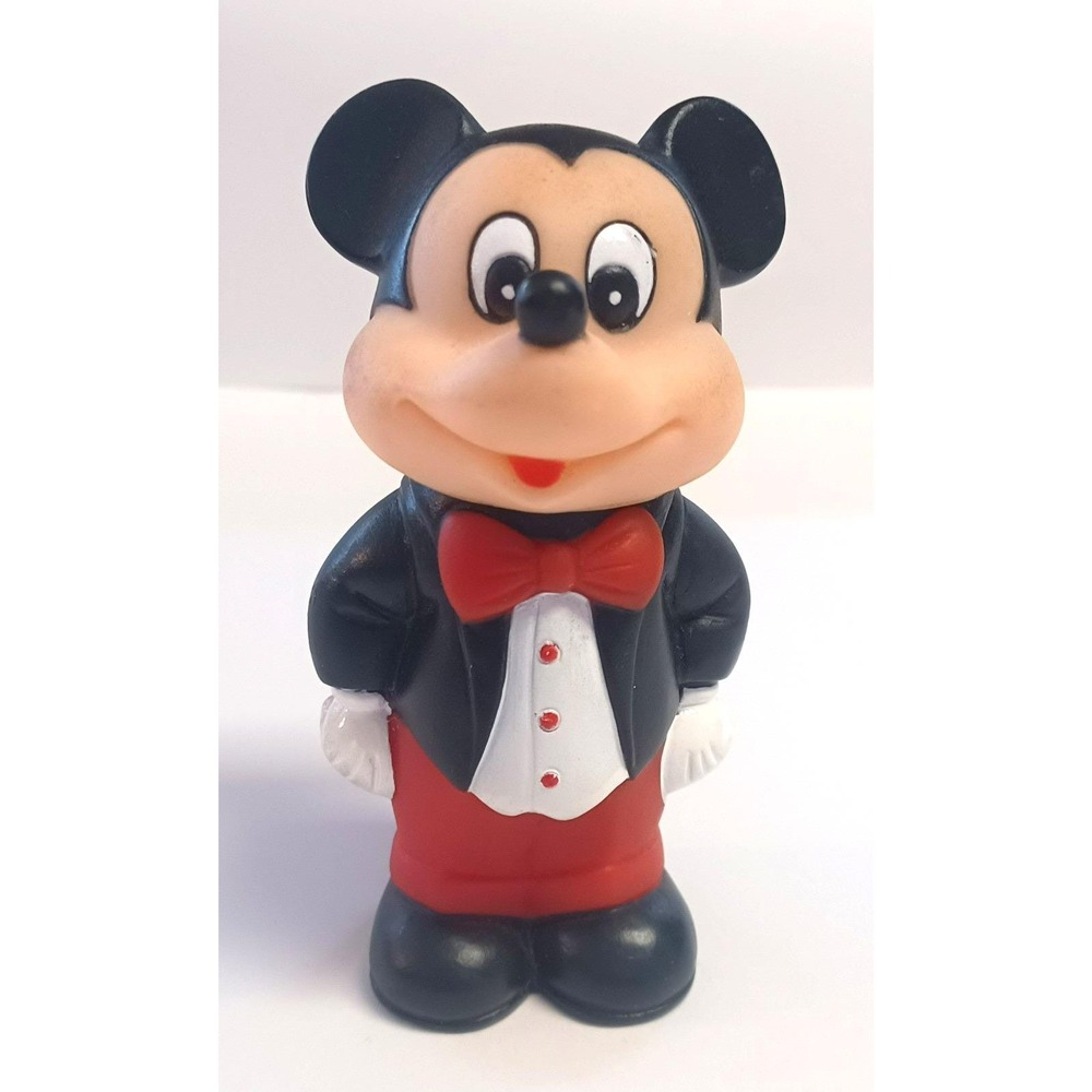 Vintage 1986 Tootsietoy Disney Mickey Mouse Tuxedo Bubble Bottle Wand Figure